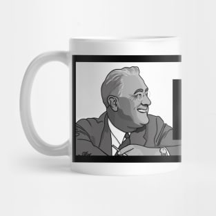 FDR: Black & White President Roosevelt Portrait Mug